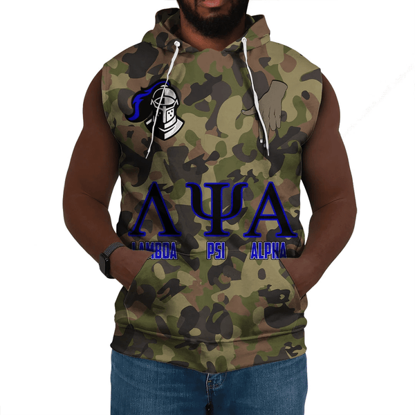 Lambda Psi Alpha Fraternity Camo Sleeveless Hoodie A31