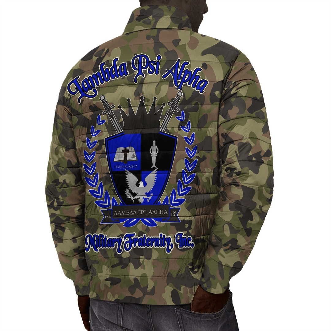 Jackets - Lambda Psi Alpha Fraternity Camo Padded Jackets A31