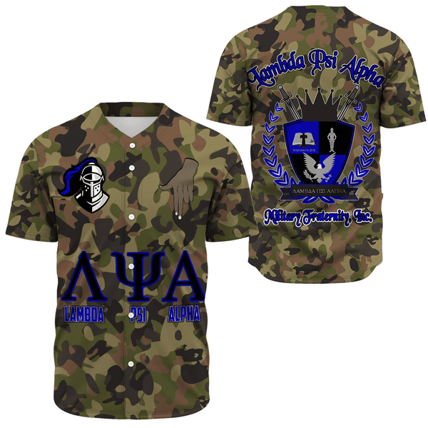 Baseball Jersey - Lambda Psi Alpha Fraternity Camo Baseball Jerseys A31