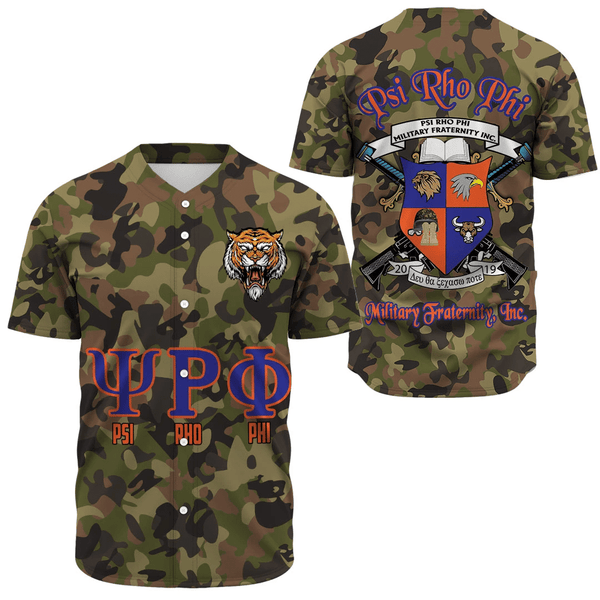 Baseball Jersey - Psi Rho Phi Camo Baseball Jerseys A31