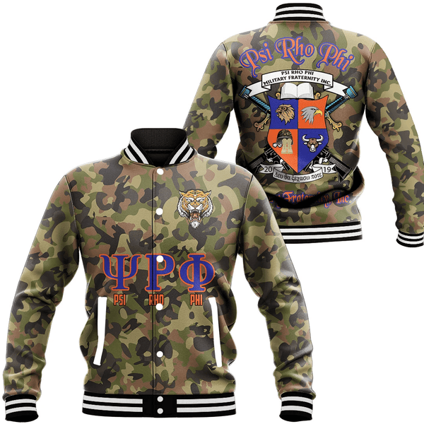 Jacket - Psi Rho Phi Camo Baseball Jackets