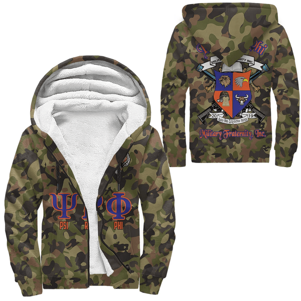 Hoodie - Psi Rho Phi Camo Sherpa Hoodies