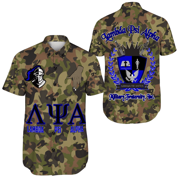 Lambda Psi Alpha Fraternity Camo Short Sleeve Shirt A31