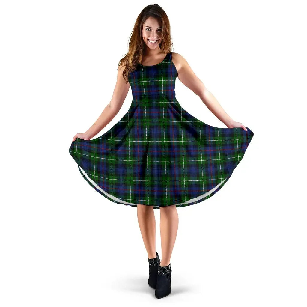 MacKenzie Modern Tartan Midi Dress