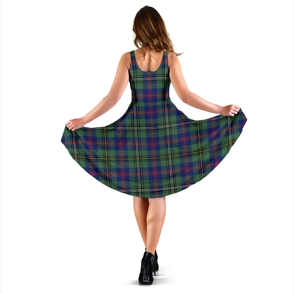 Wood Modern Tartan Midi Dress