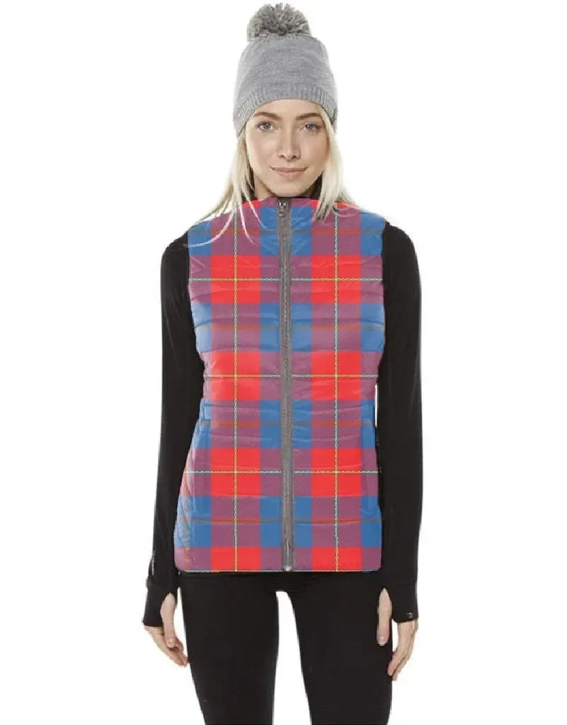 Galloway Red Tartan Plaid Puffer Vest