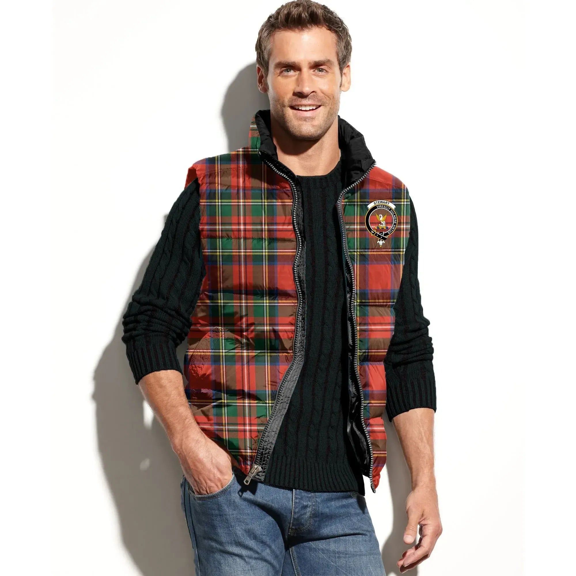 Stewart (High Stewards) Tartan Crest Puffer Vest