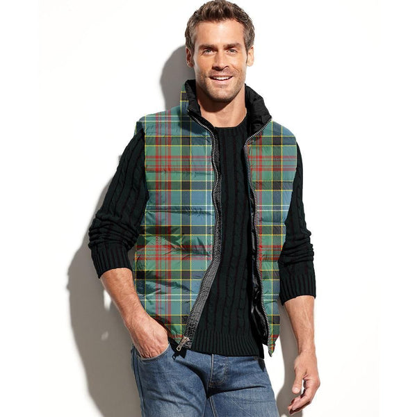 Paisley District Tartan Plaid Puffer Vest