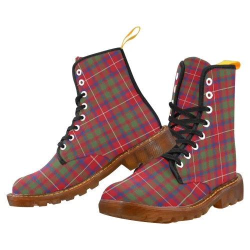 Shaw Red Modern Tartan Plaid Martin Boot