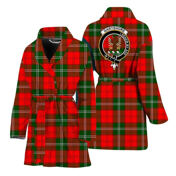 Gartshore Clan Bath Robe, Scottish Tartan Gartshore Clan Bath Robe Crest Style