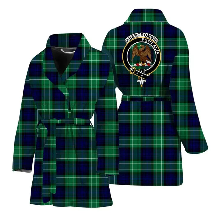 Abercrombie Clan Bath Robe, Scottish Tartan Abercrombie Clan Bath Robe Crest Style