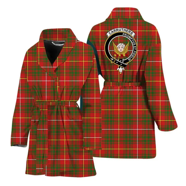 Carruthers Clan Bath Robe, Scottish Tartan Carruthers Clan Bath Robe Crest Style