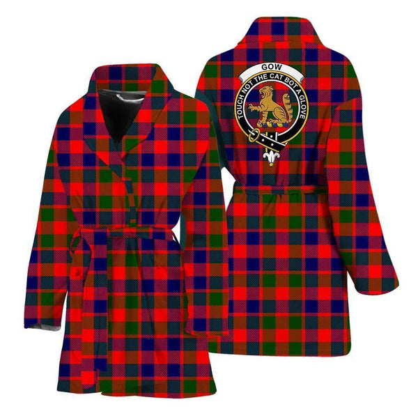 Gow (or McGouan) Clan Bath Robe, Scottish Tartan Gow (or McGouan) Clan Bath Robe Crest Style