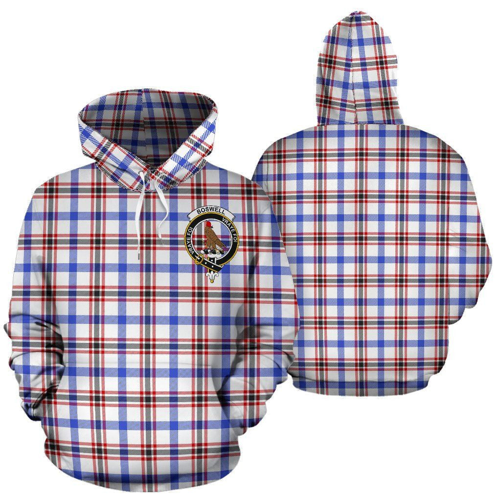 Boswell Clan Hoodie, Scottish Tartan Clans Hoodie Crest Style