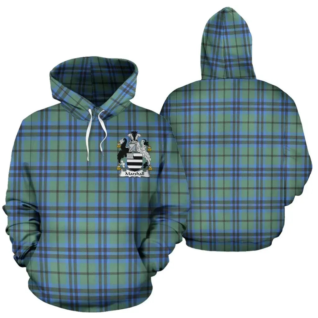 Marshall Clan Hoodie, Scottish Tartan Clans Hoodie Crest Style