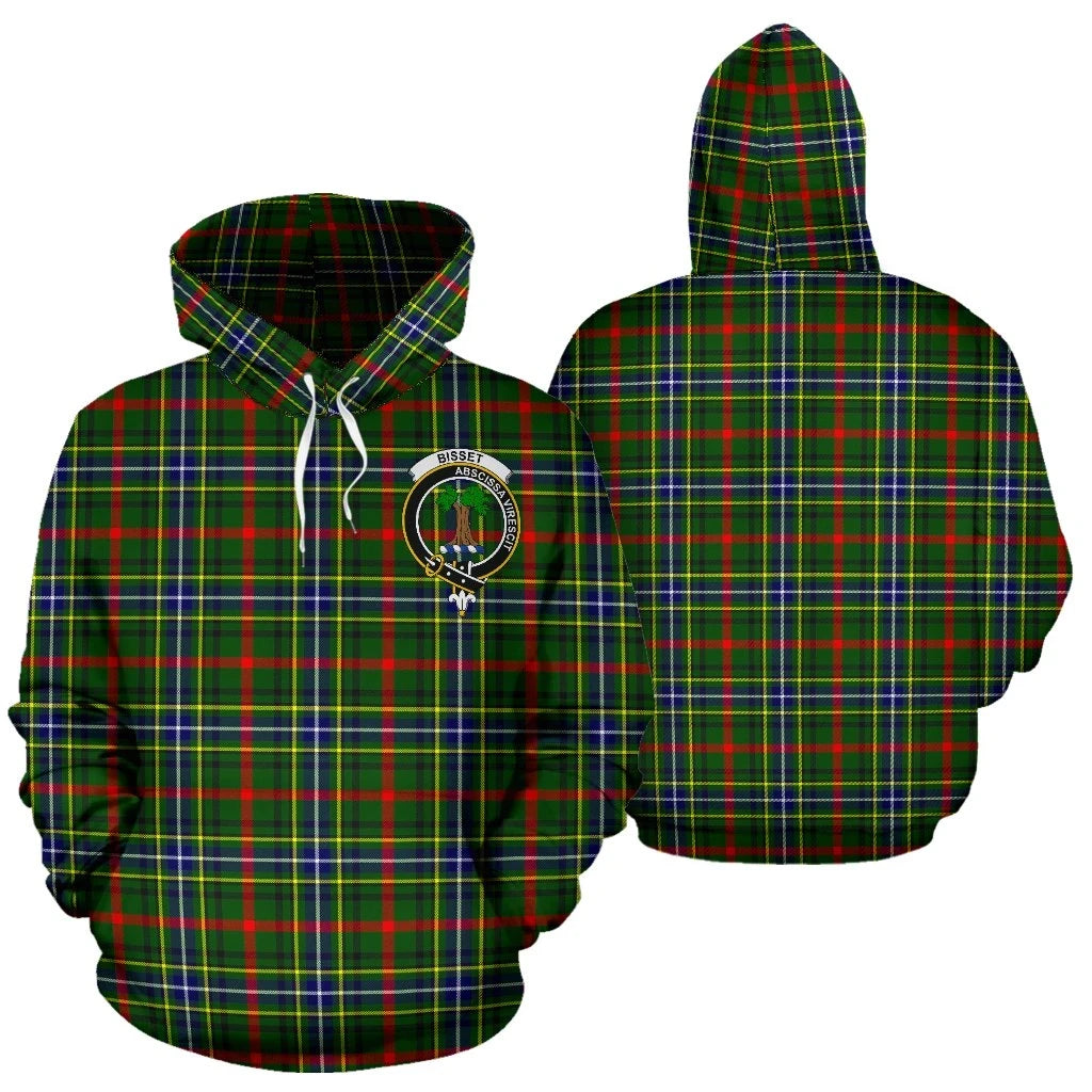 Bisset Clan Hoodie, Scottish Tartan Clans Hoodie Crest Style