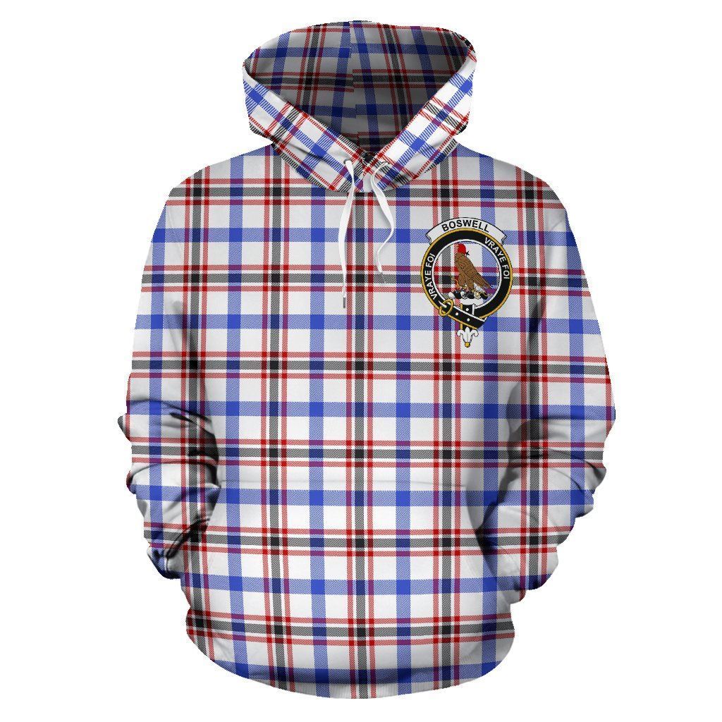 Boswell Clan Hoodie, Scottish Tartan Clans Hoodie Crest Style