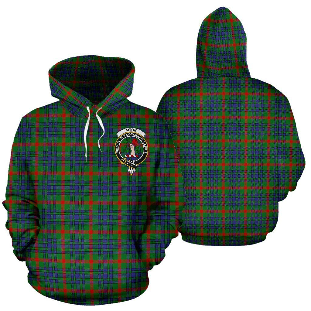 Aiton Clan Hoodie, Scottish Tartan Clans Hoodie Crest Style