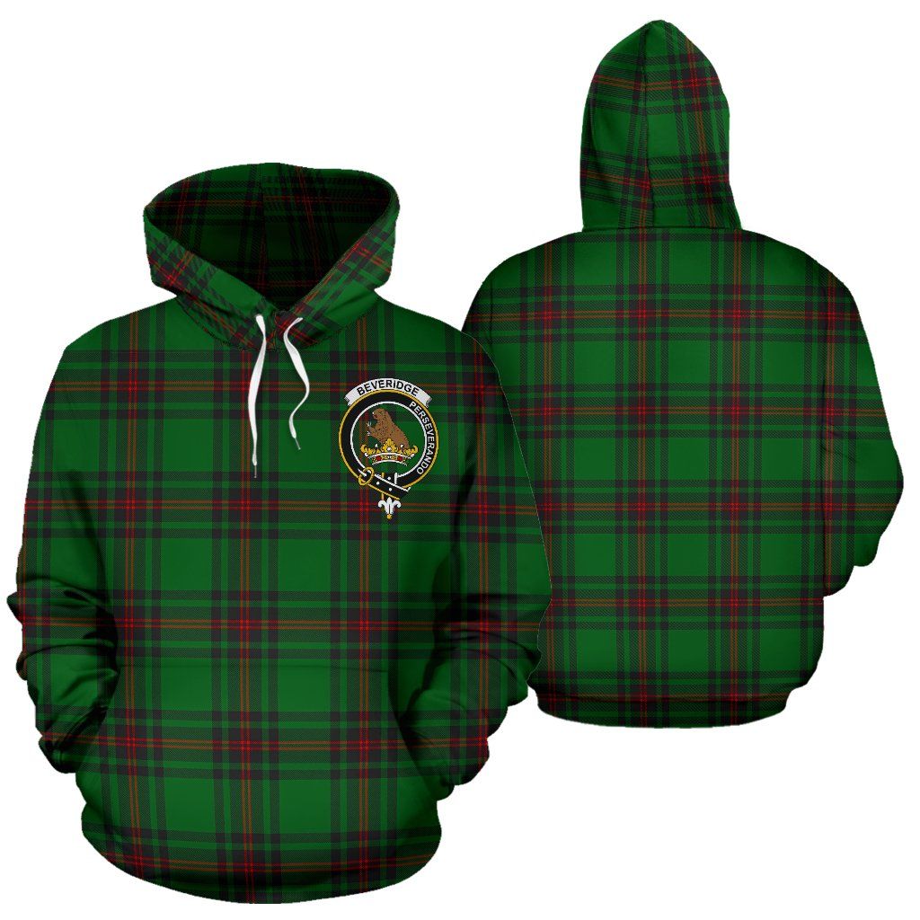 Beveridge Clan Hoodie, Scottish Tartan Clans Hoodie Crest Style