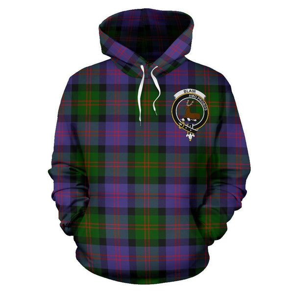 Blair Clan Hoodie, Scottish Tartan Clans Hoodie Crest Style