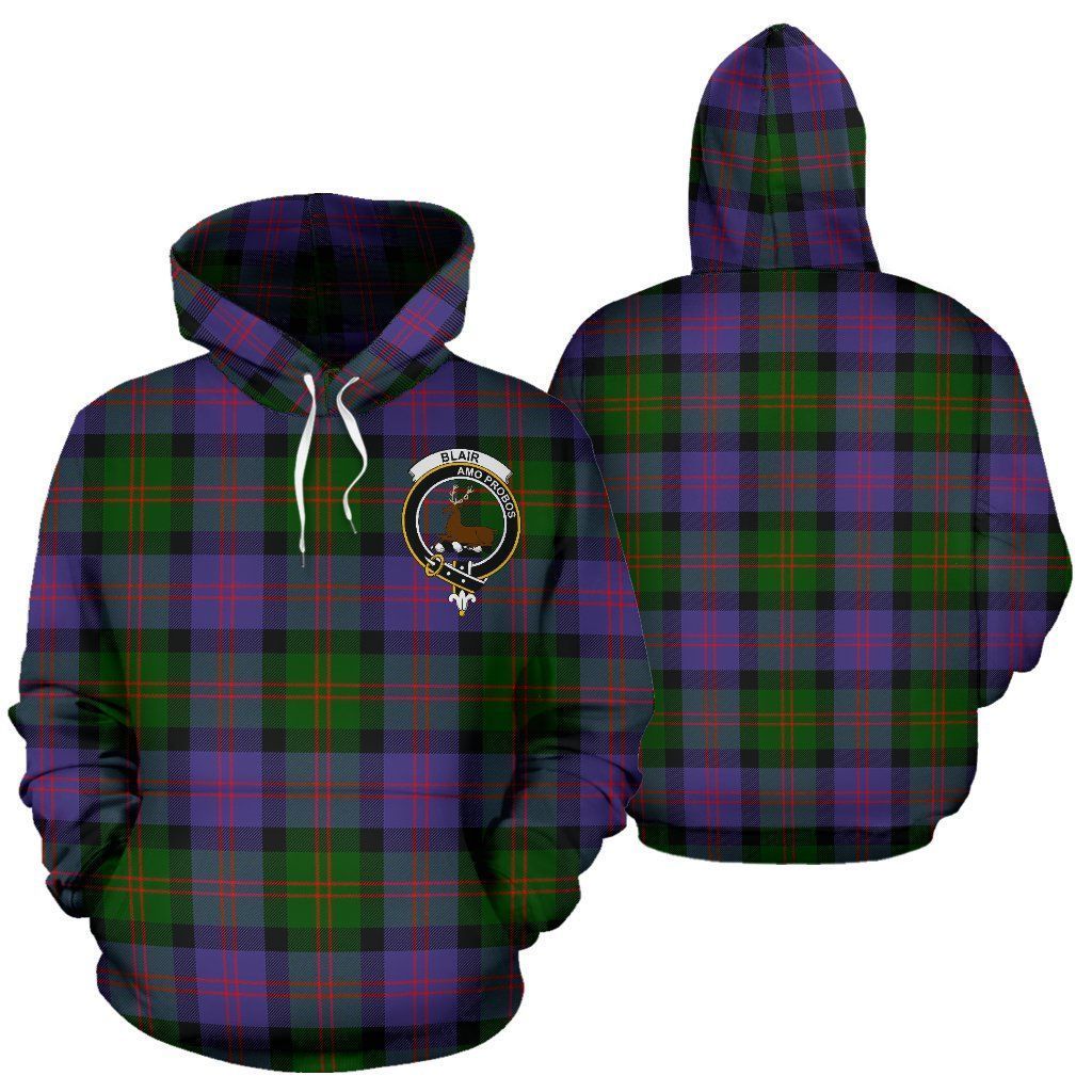 Blair Clan Hoodie, Scottish Tartan Clans Hoodie Crest Style