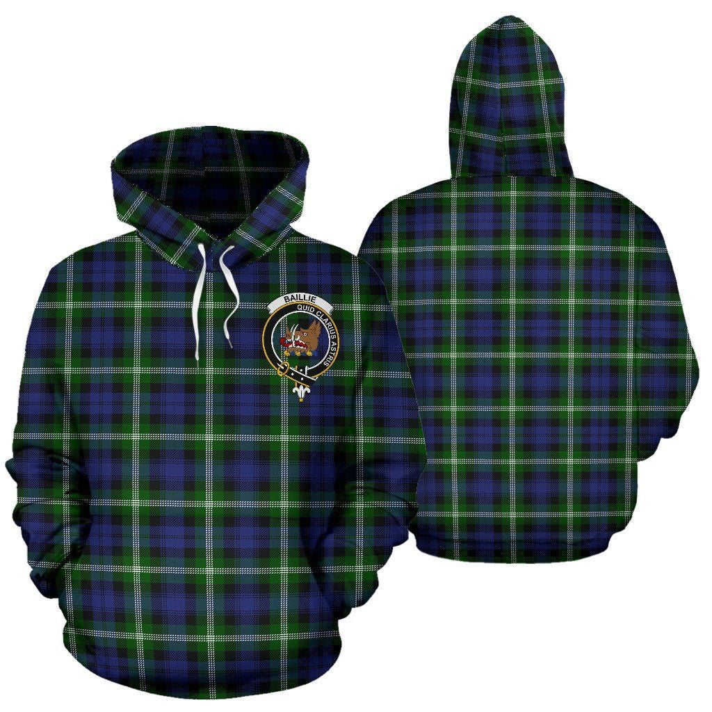 Baillie Clan Hoodie, Scottish Tartan Clans Hoodie Crest Style