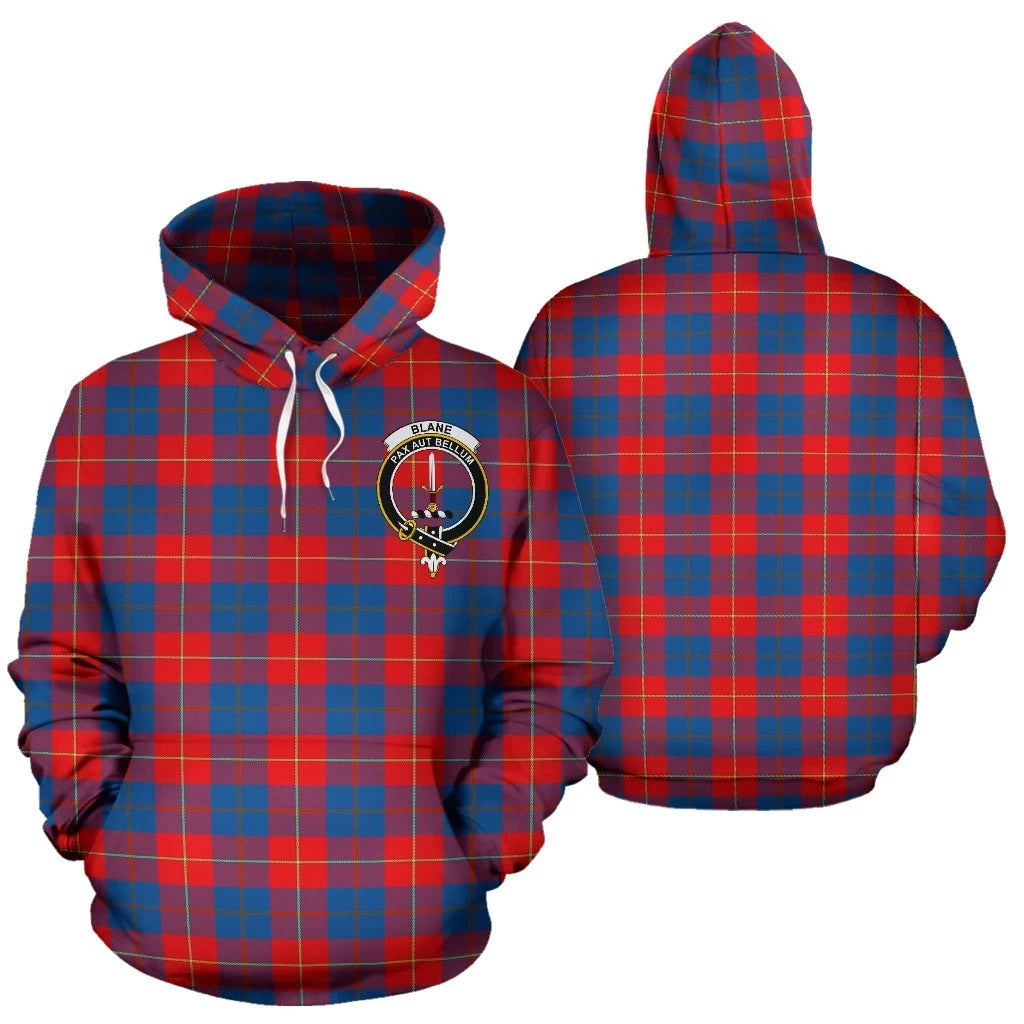 Blane Clan Hoodie, Scottish Tartan Clans Hoodie Crest Style