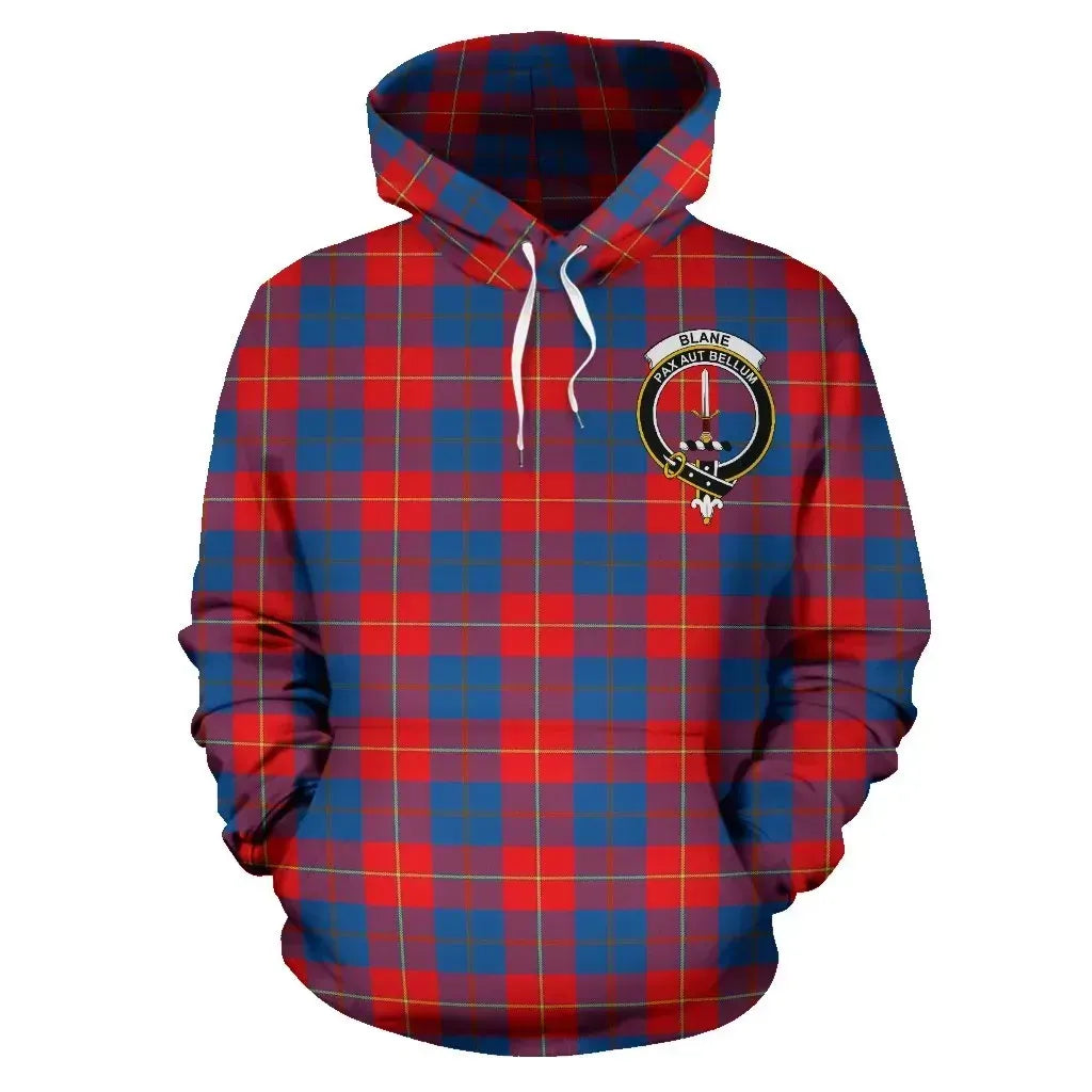 Blane Clan Hoodie, Scottish Tartan Clans Hoodie Crest Style