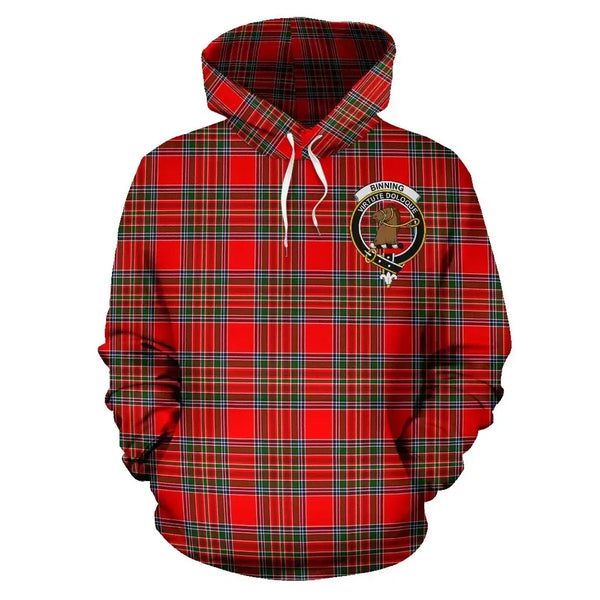 Binning Clan Hoodie, Scottish Tartan Clans Hoodie Crest Style