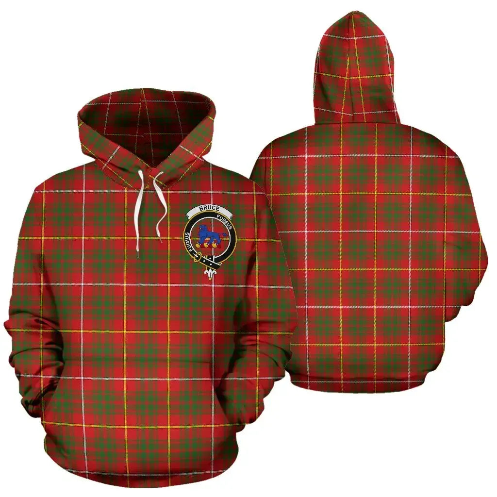 Bruce Clan Hoodie, Scottish Tartan Clans Hoodie Crest Style