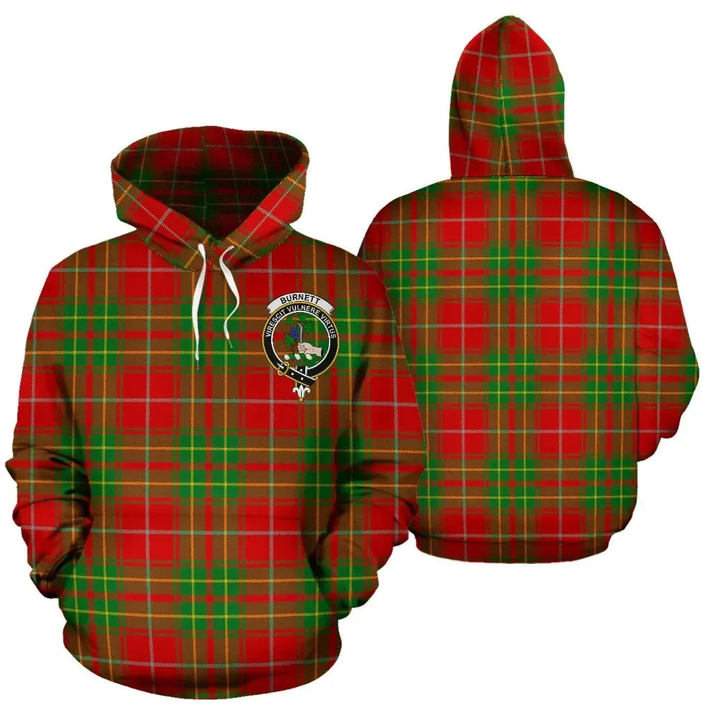 Burnett Clan Hoodie, Scottish Tartan Clans Hoodie Crest Style