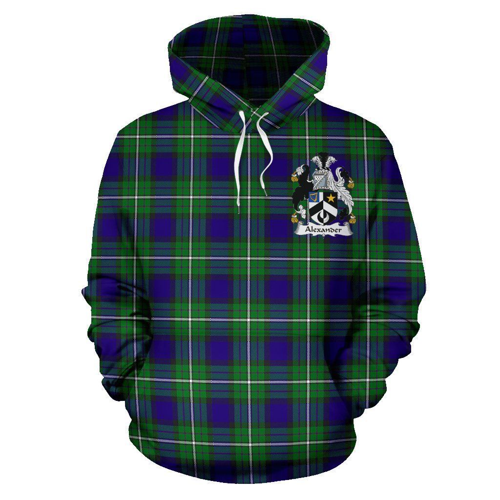 Alexander Clan Hoodie, Scottish Tartan Clans Hoodie Crest Style