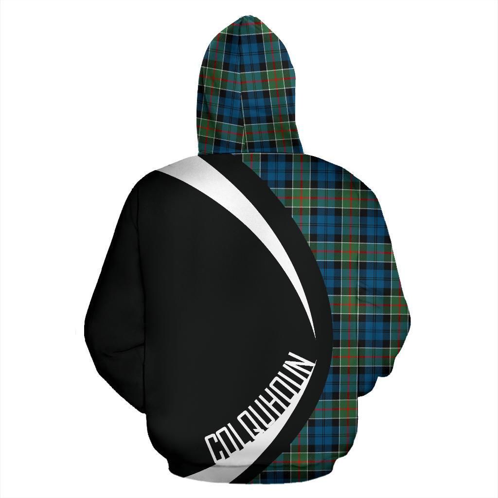 Colquhoun Ancient Clan Hoodie, Scottish Tartan Colquhoun Ancient Clans Hoodie Circle Style