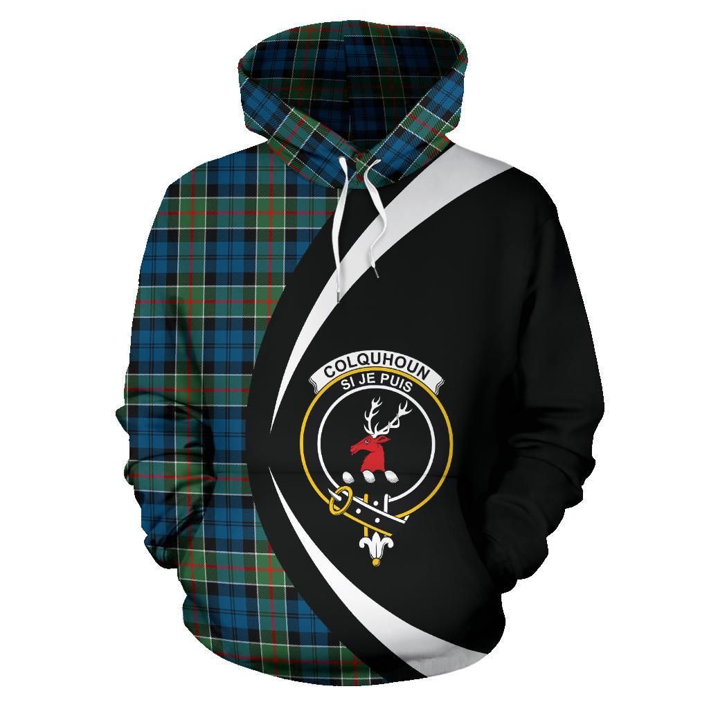 Colquhoun Ancient Clan Hoodie, Scottish Tartan Colquhoun Ancient Clans Hoodie Circle Style