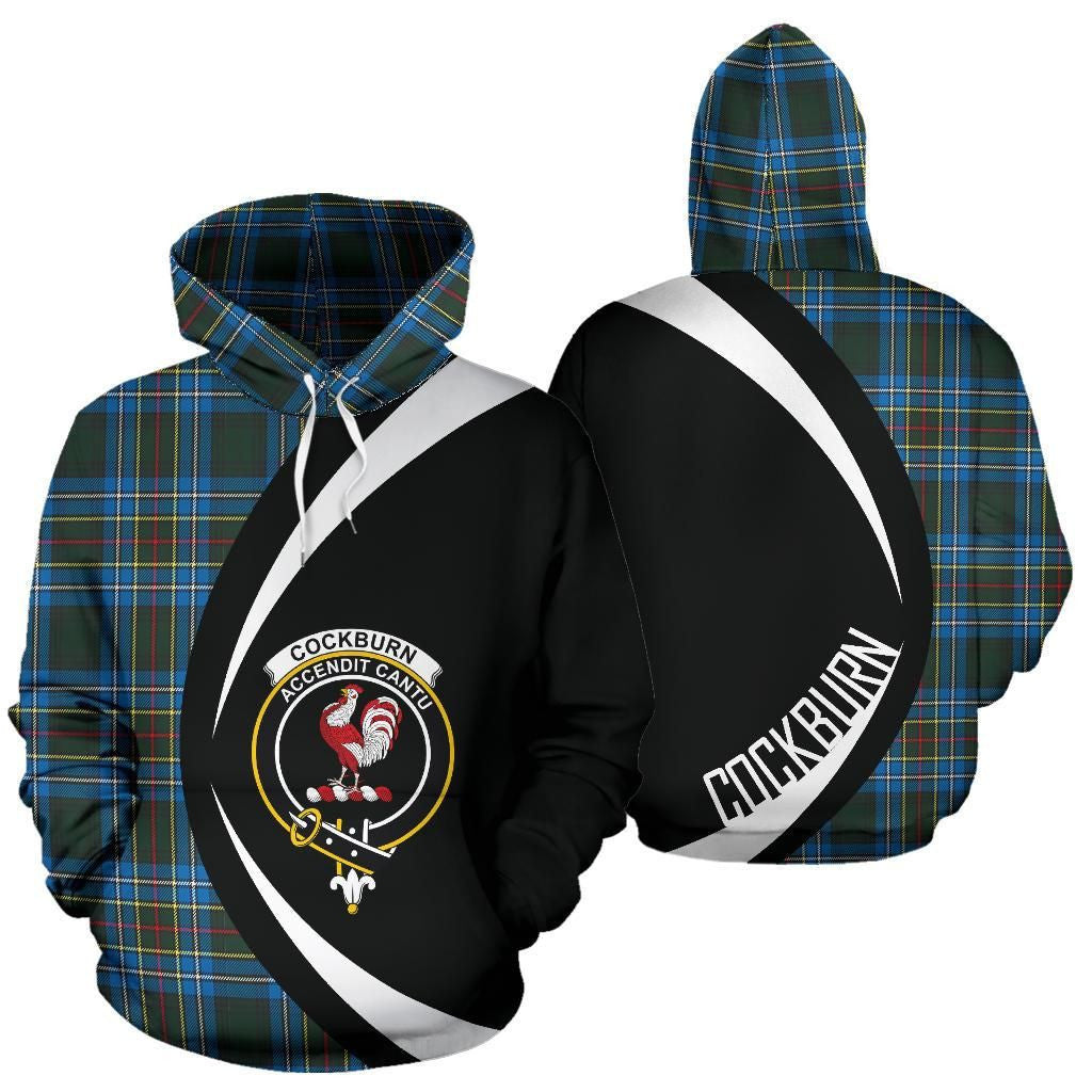 Cockburn Modern Clan Hoodie, Scottish Tartan Cockburn Modern Clans Hoodie Circle Style