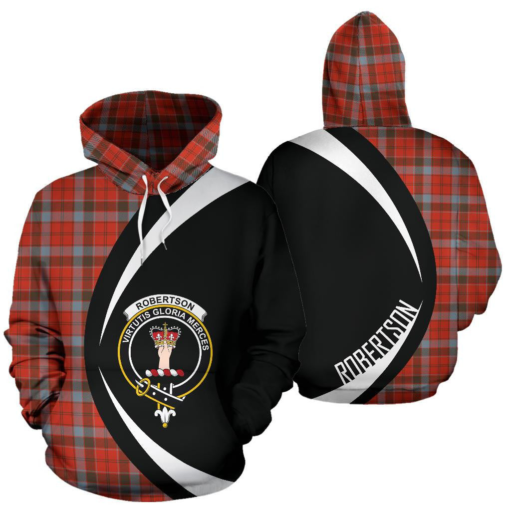 Robertson Weathered Clan Hoodie, Scottish Tartan Robertson Weathered Clans Hoodie Circle Style