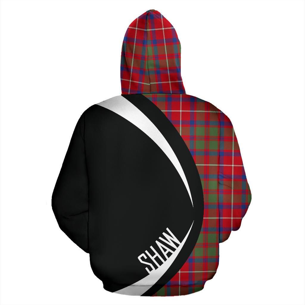 Shaw Red Modern Clan Hoodie, Scottish Tartan Shaw Red Modern Clans Hoodie Circle Style