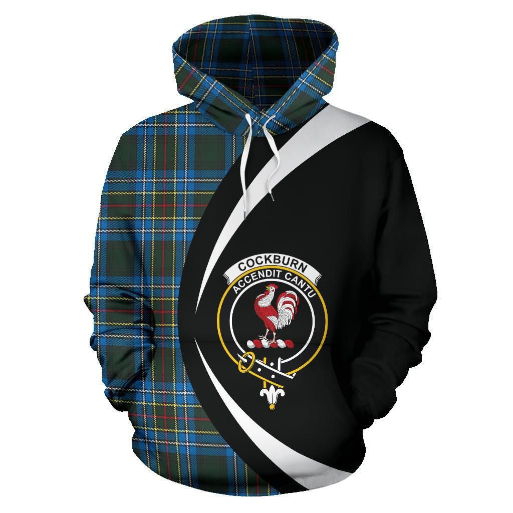 Cockburn Modern Clan Hoodie, Scottish Tartan Cockburn Modern Clans Hoodie Circle Style