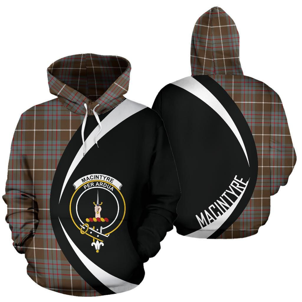 MacIntyre Hunting Weathered Clan Hoodie, Scottish Tartan MacIntyre Hunting Weathered Clans Hoodie Circle Style