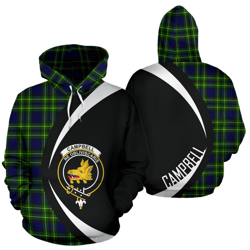 Campbell of Breadalbane Modern Clan Hoodie, Scottish Tartan Campbell of Breadalbane Modern Clans Hoodie Circle Style