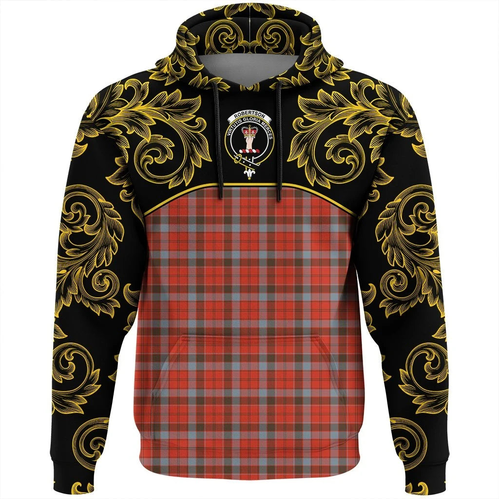 Robertson Weathered Clan Hoodie, Scottish Tartan Robertson Weathered Clans Hoodie Empire Style