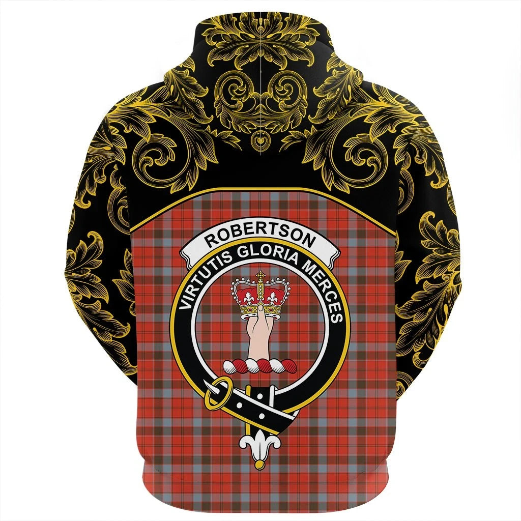 Robertson Weathered Clan Hoodie, Scottish Tartan Robertson Weathered Clans Hoodie Empire Style