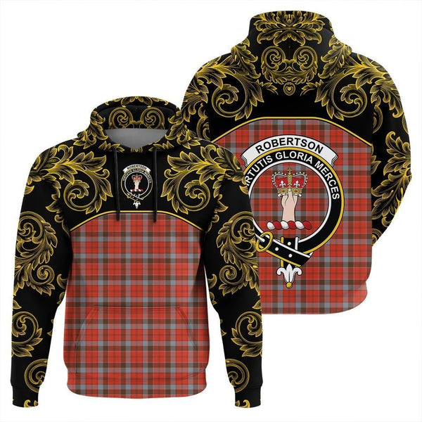 Robertson Weathered Clan Hoodie, Scottish Tartan Robertson Weathered Clans Hoodie Empire Style