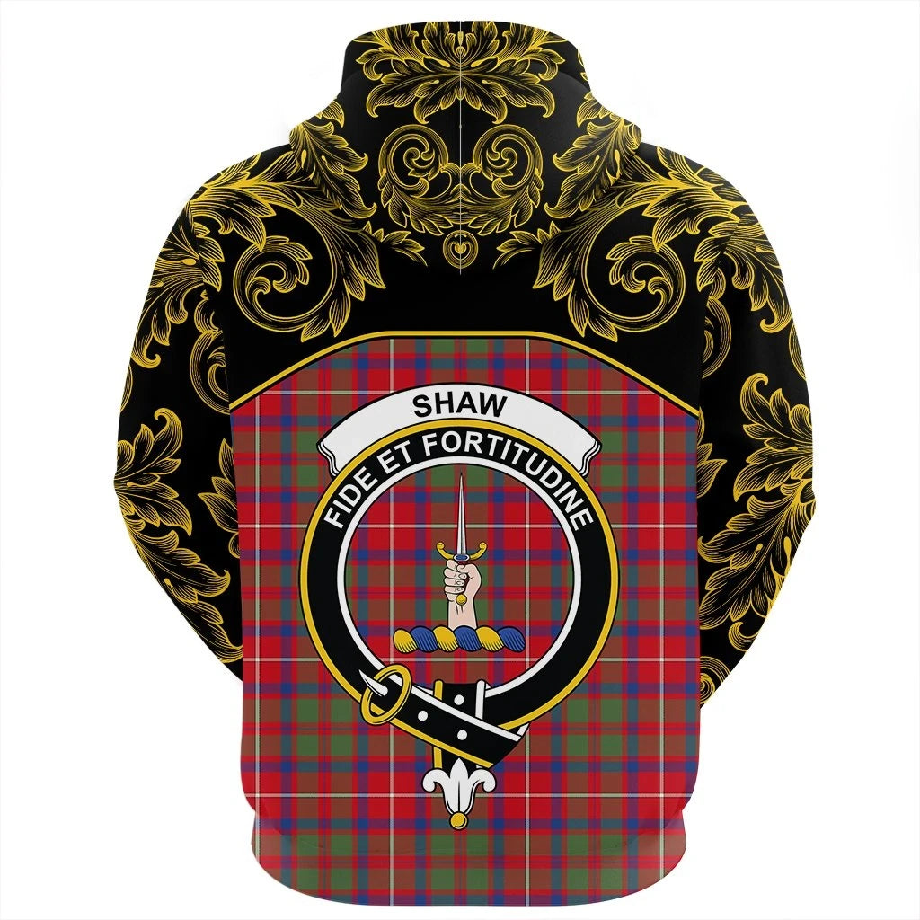 Shaw Red Modern Clan Hoodie, Scottish Tartan Shaw Red Modern Clans Hoodie Empire Style