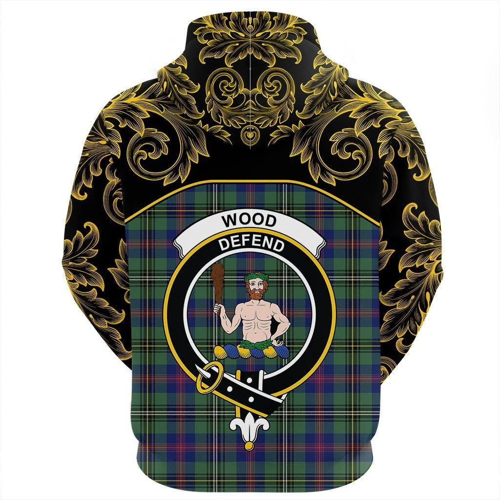 Wood Modern Clan Hoodie, Scottish Tartan Wood Modern Clans Hoodie Empire Style