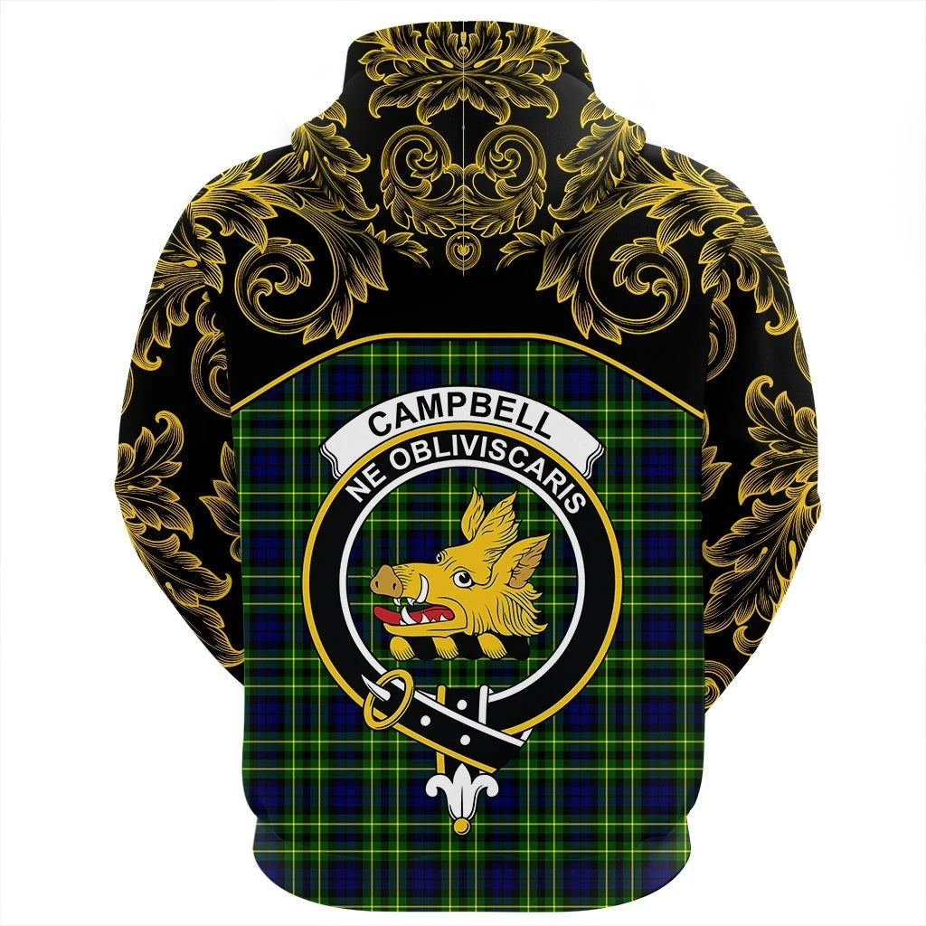 Campbell of Breadalbane Modern Clan Hoodie, Scottish Tartan Campbell of Breadalbane Modern Clans Hoodie Empire Style