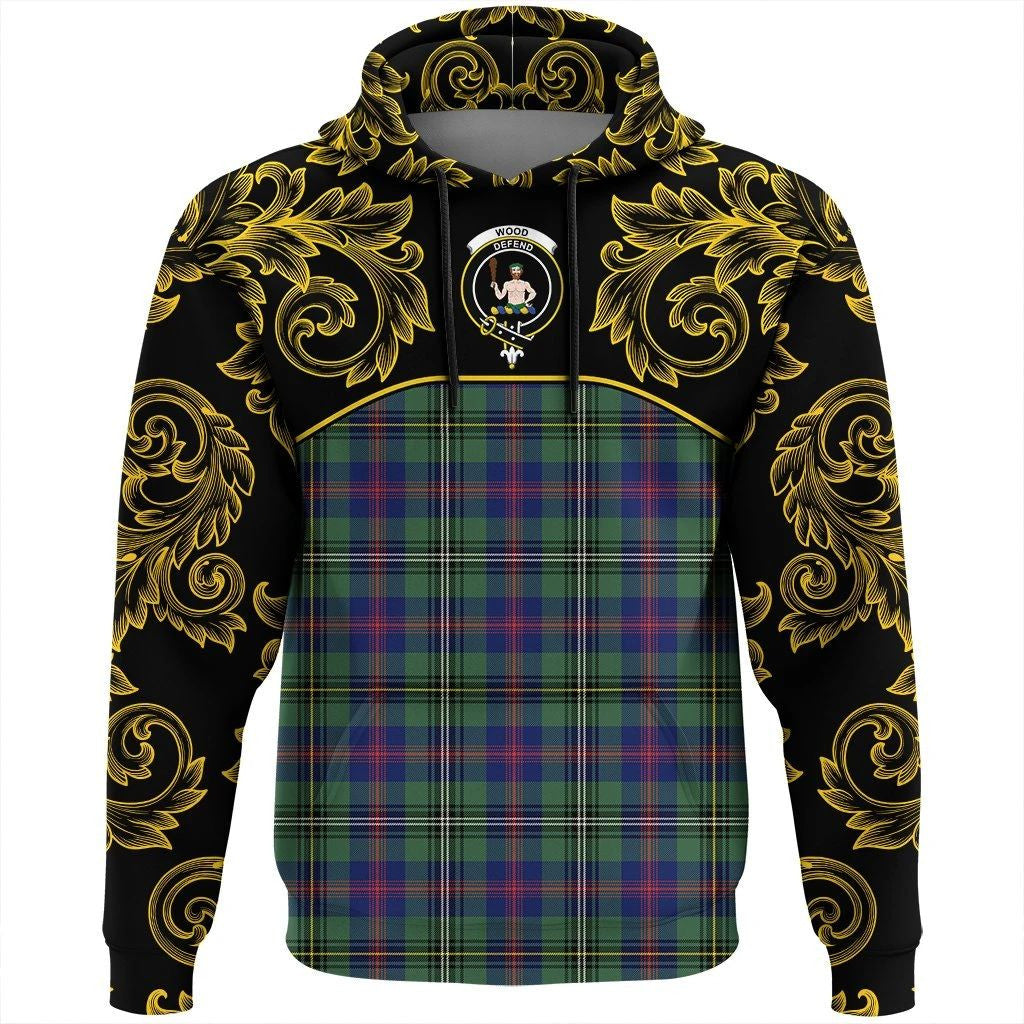 Wood Modern Clan Hoodie, Scottish Tartan Wood Modern Clans Hoodie Empire Style