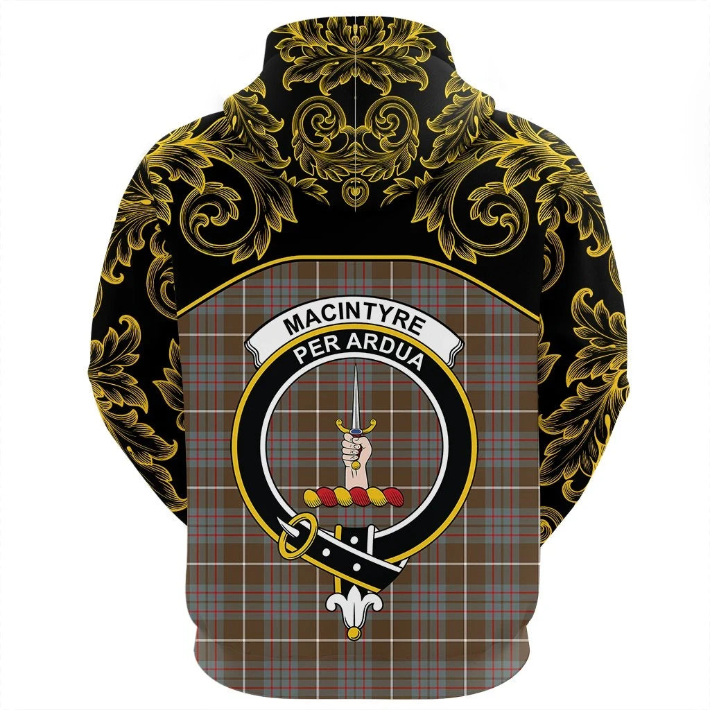 MacIntyre Hunting Weathered Clan Hoodie, Scottish Tartan MacIntyre Hunting Weathered Clans Hoodie Empire Style