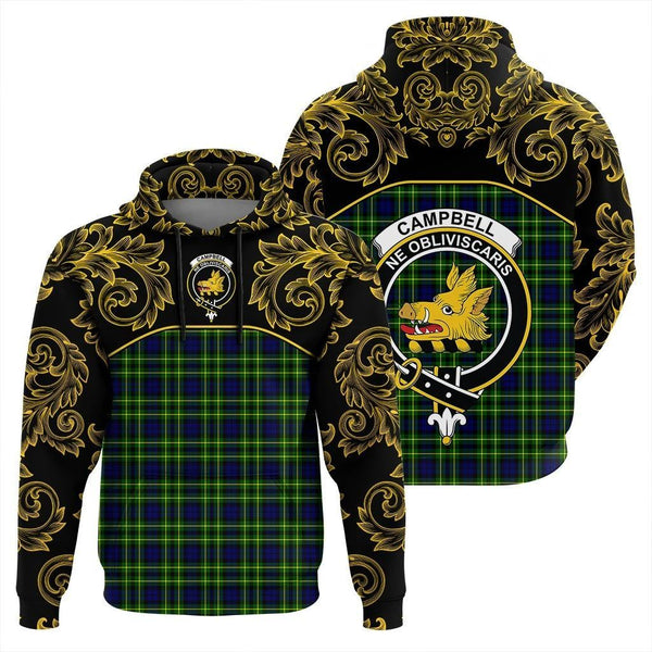 Campbell of Breadalbane Modern Clan Hoodie, Scottish Tartan Campbell of Breadalbane Modern Clans Hoodie Empire Style