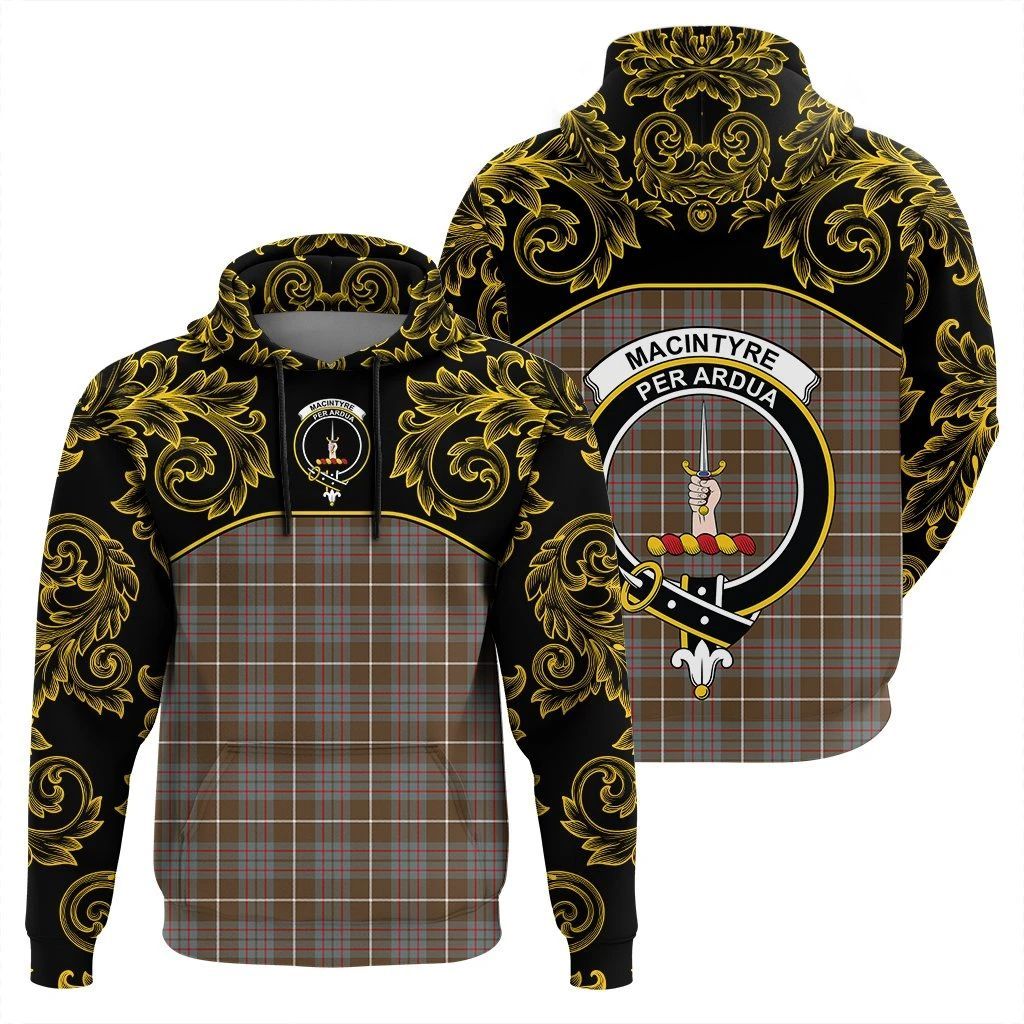 MacIntyre Hunting Weathered Clan Hoodie, Scottish Tartan MacIntyre Hunting Weathered Clans Hoodie Empire Style